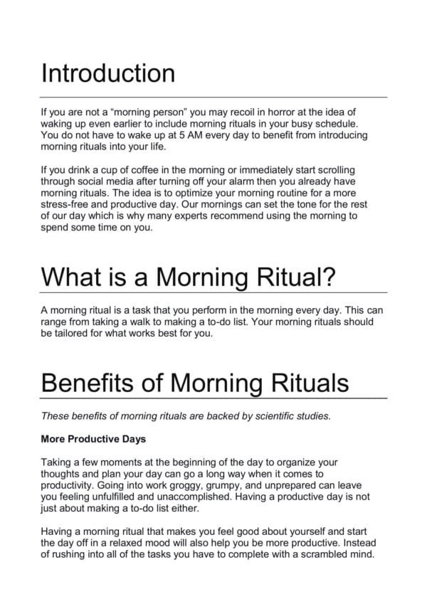 Benefits Of Morning Ritual - Image 2