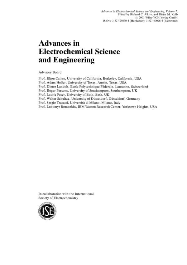 Advances in Electrochemical Science and Engineering - Image 2