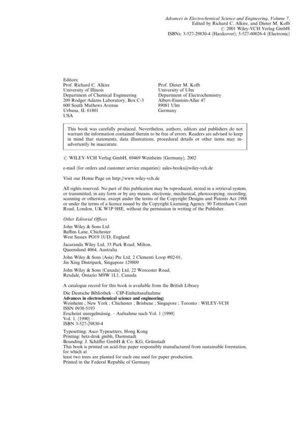 Advances in Electrochemical Science and Engineering - Image 6